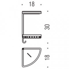 Colombo Angolari Двойная угловая полочка, цвет: хром