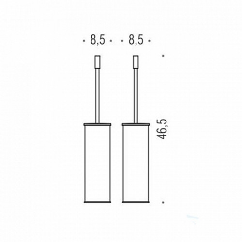 Colombo Plus Туалетный ёршик, напольный, цвет: чёрый матовый