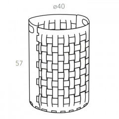 Colombo Adj Круглая корзина Dubai, D40H57 см, цвет: эвкалипт/небесный
