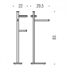 Colombo Units Стойка с аксессуарами, Dx, держатель для т/б., мыльница, цвет: хром