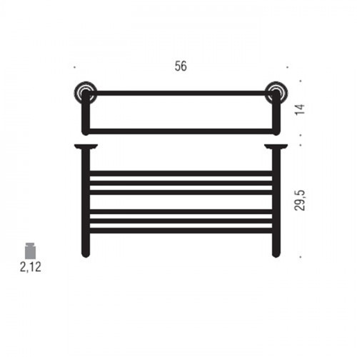 Colombo Hermitag Полотенцедержатель большой, 56х14см, подвесной, цвет: античная бронза