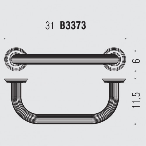 Colombo Hermitag Поручень для ванны, 31 см, цвет: PVD золото