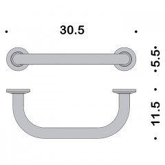 Colombo Units Поручень для ванны, подвесной, цвет: хром