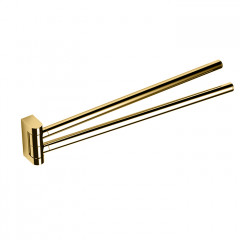 Colombo Mini Двойной держатель полотенца 34*6,1cм , цвет: PVD золото матовое