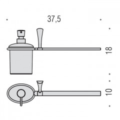 Colombo Land Полотенцедержатель 37.5 см с дозатором, цвет: хром/матовое стекло