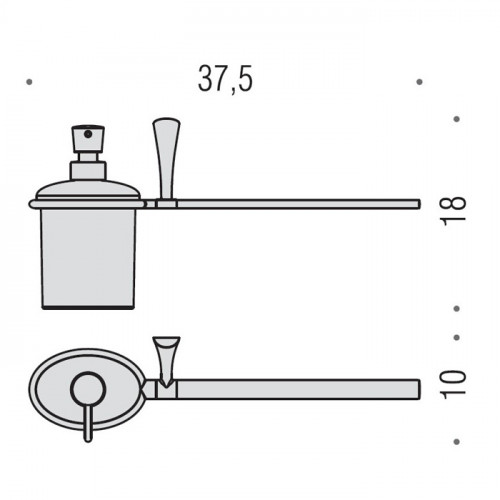 Colombo Land Полотенцедержатель 37.5 см с дозатором, цвет: хром/матовое стекло