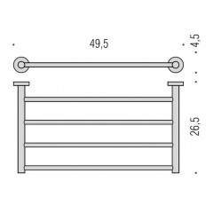 Colombo Plus Полотенцедержатель 49.5х26.5 см, цвет: хром