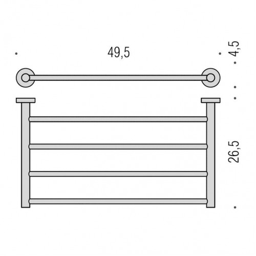 Colombo Plus Полотенцедержатель 49.5х26.5 см, цвет: хром
