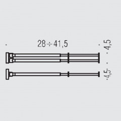 Colombo Plus Полотенцедержатель двойной с регулируемой длиной 28-41.5 см, цвет: хром