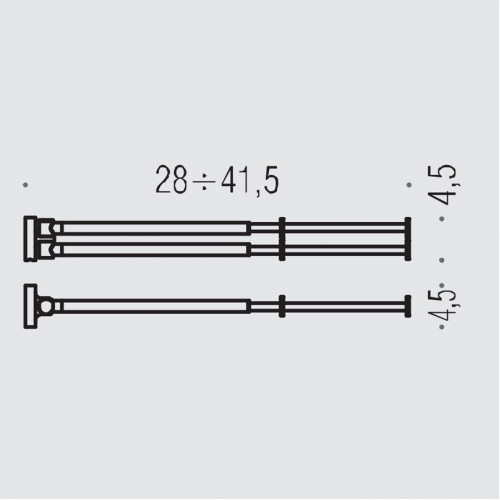 Colombo Plus Полотенцедержатель двойной с регулируемой длиной 28-41.5 см, цвет: хром