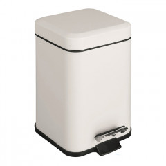 Colombo Black&White Ведро с крышкой и педалью, 3л, цвет: сталь/белый матовый