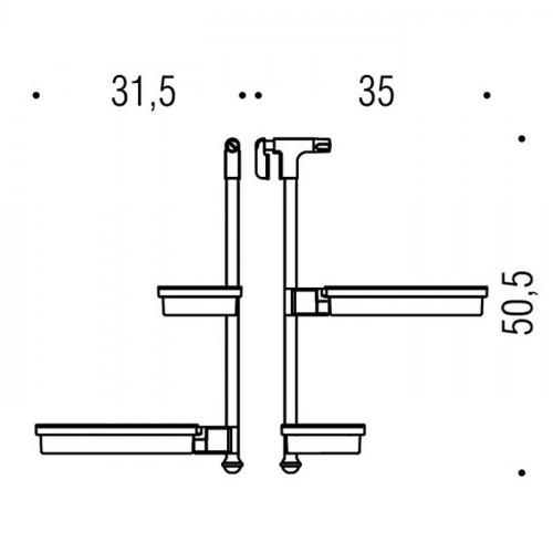 Colombo Isole Piantane, штанга-набор 6, цвет: хром