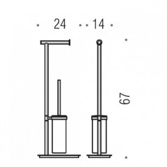 Colombo Square Стойка высотой 67 см, цвет: хром
