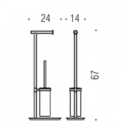 Colombo Square Стойка высотой 67 см, цвет: хром
