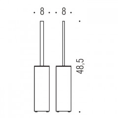Colombo Look Туалетный ершик, напольный, цвет: PVD графит полированный