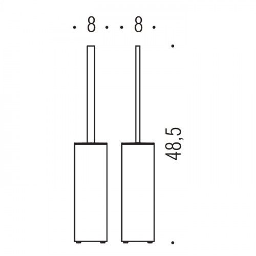 Colombo Look Туалетный ершик, напольный, цвет: PVD графит полированный