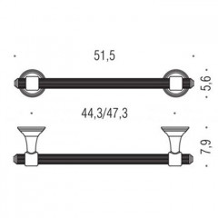 Colombo Hermitag Полотенцедержатель 51,5 см, цвет: хром