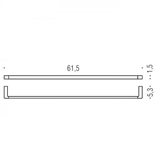Colombo MiniQ Полотенцедержатель 61,5см, цвет: PVD нержавеющая сталь