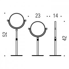 Colombo Complementi Зеркало косметическое, настольное, х3, регулировка высоты., цвет: хром