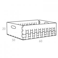 Colombo Adj Корзинка Bottega, 60x50H20 см, цвет: черный/серый