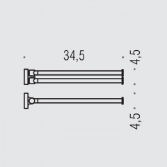 Colombo Plus Полотенцедержатель 34.5см, двойной, цвет: PVD нержавеющая сталь
