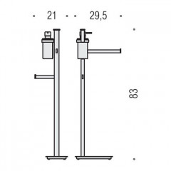 Colombo Units Стойка с аксессуарами, Sx, держатель для т/б., дозатор для мыла, цвет: хром