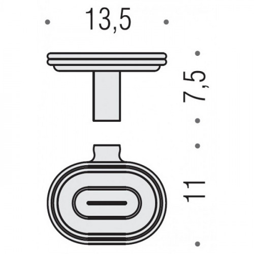 Colombo Luna Мыльница подвесная, цвет: хром/матовое стекло