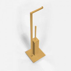 Colombo MiniQ Стойка напольная с ершом и держателем т/б L18*18 H67,5см, цвет: золото матовое