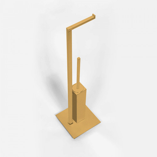 Colombo MiniQ Стойка напольная с ершом и держателем т/б L18*18  H67,5см, цвет: золото матовое