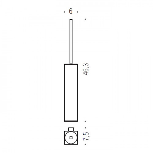 Colombo MiniQ Ершик подвесной, цвет: PVD нержавеющая сталь