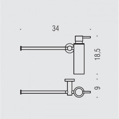 Colombo Plus Полотенцедержатель 34см., с дозатором для жидкого мыла, металлический, цвет: PVD нержавеющая сталь