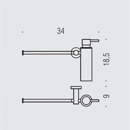 Colombo Plus Полотенцедержатель 34см., с дозатором для жидкого мыла, металлический, цвет: PVD нержавеющая сталь