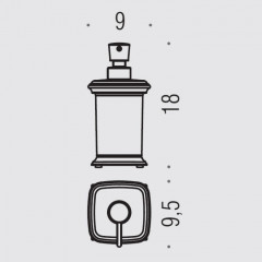 Colombo Portofino Дозатор для жидкого мыла, настольный, цвет: хром/золото /матовое стекло