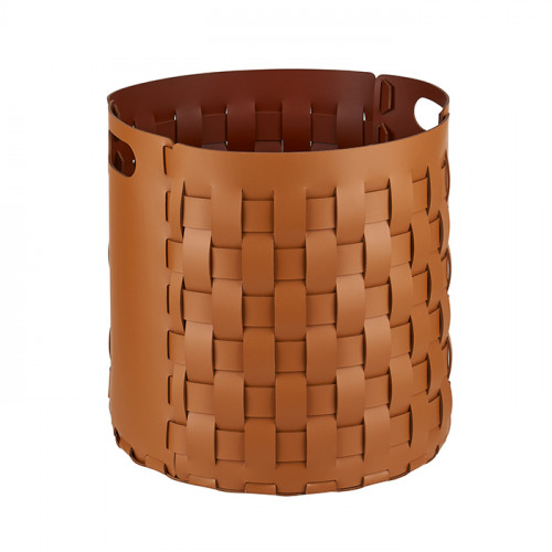 Colombo Adj Круглая корзина Bottega, D40H40 см, цвет: коньяк/бордо