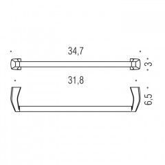 Colombo Road держатель для полотенца-49,7см, цвет: хром/карбон