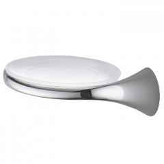 Colombo Link Мыльница настенная, цвет: хром/матовое стекло