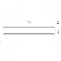 Colombo Mini Держатель полотенца 61.4*6,5cм, цвет: PVD золото матовое