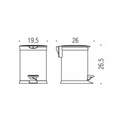 Colombo Complementi Ведро для мусора, 3л., с крышкой и педалью, цвет: сталь/чёрный
