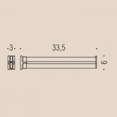 Colombo Look Полотенцедержатель двойной 33,5 см, цвет: чёрный матовый