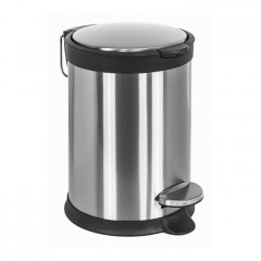 Colombo Complementi Ведро для мусора, 3л., с крышкой и педалью, цвет: сталь/чёрный