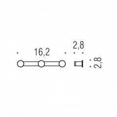 Colombo Mini Тройной крючок, цвет: хром