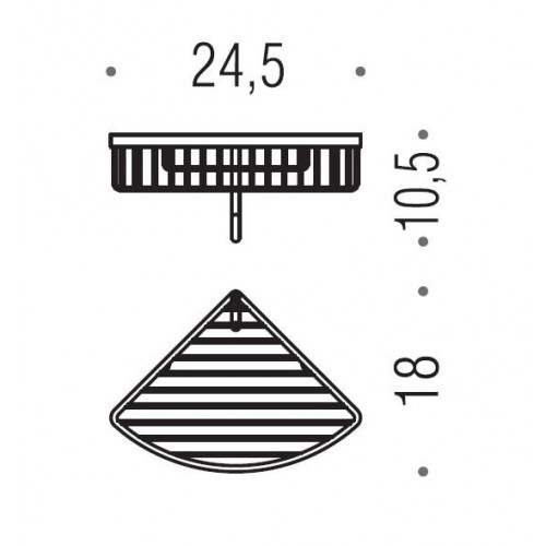 Colombo Angolari  Двойная угловая полочка, цвет: хром