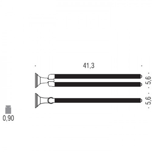 Colombo Hermitag Полотенцедержатель двойной 41,3 см, цвет: хром