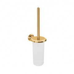 Colombo Hermitag Туалетный ёршик с колбой, подвесной 41.2см., цвет: PVD золото/матовое стекло