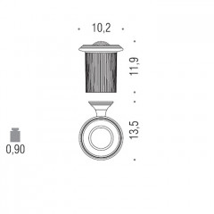 Colombo Hermitag Стакан подвесной, цвет: PVD золото/матовое стекло