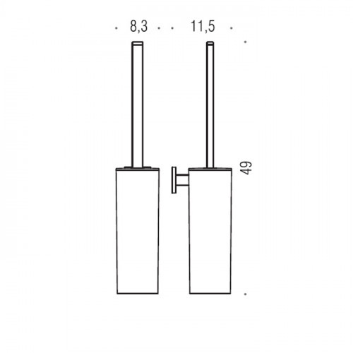 Colombo Basic Q Ёршик с колбой подвесной 49см, цвет: хром