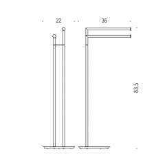 Colombo Mini Стойка напольная с двойным п/держателем H83,5*36cм D22cм, цвет: черный матовый