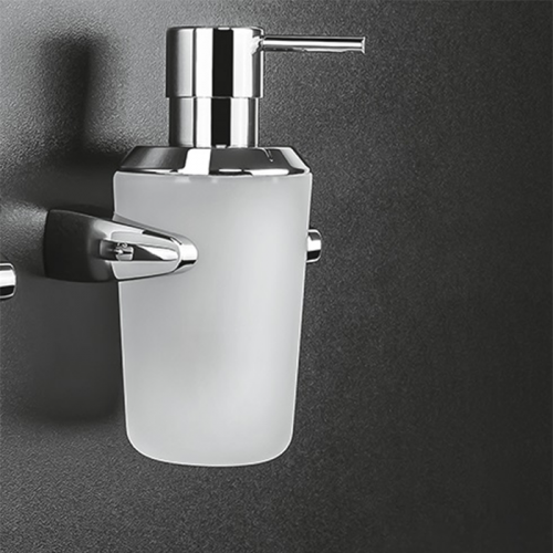 Colombo Road дозатор для жидкого мыла настенный-L0.25, цвет: хром/матовое стекло/стекло B9338