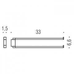 Colombo MiniQ Полотенцедержатель двойной 33 см, цвет: хром