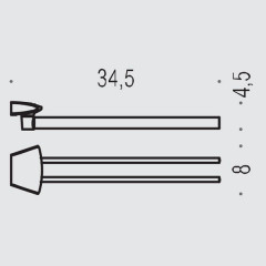 Colombo Land Полотенцедержатель двойной 34.5, цвет: хром